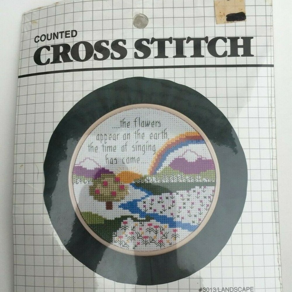 Vintage Designs For The Needle Counted Cross Stitch Kit #3013/Landscape 1984 NIP